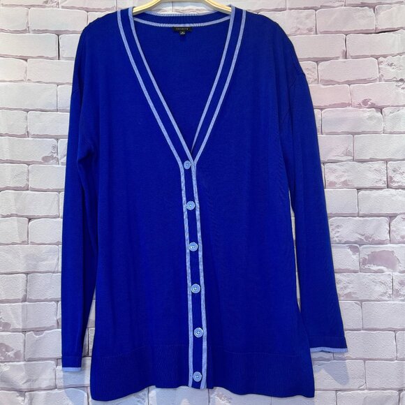 Talbots Sweaters - Talbots Women's Royal Blue V-Neck Button Down Cardigan Medium